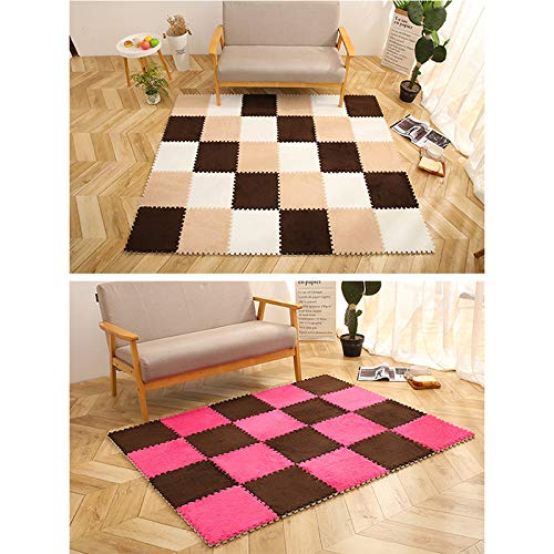 Da.Wa 1 alfombra gris para dormitorio completa para niños, alfombra de felpa puzzle de espuma