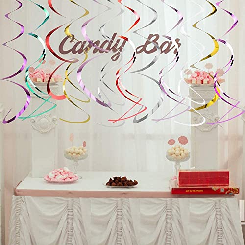 Decoracion Colgante Fiesta 48 Piezas Decoración de Remolino Doble Espiral Serpentinas 6 Colores Decoración para Fiestas para Boda Cumpleaños Navidad Halloween Suministros para Fiestas