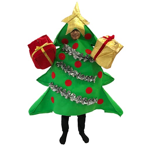 Disfraz de árbol de Navidad para niños y adultos, vestido de fiesta festivo de Disney Tinkerbell Fairy Pretty Pixie Disfraz de fantasía con alas de mariposa, Árboles de fieltro + zapatos, talla única