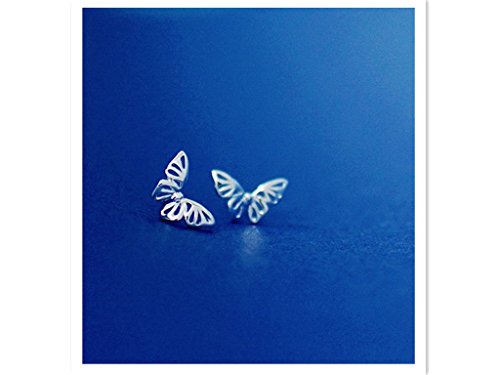 EQLEF® 2 Pares de Pendientes de Plata Hueco Linda Mariposa para Muchachas de Las Mujeres