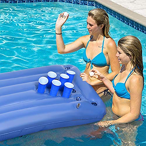 Faburo Beer Pong Colchón de aire, mesa Beerpong, 155 x 76 x 13 cm, hinchable para beerpong, mesa de fiesta, juego de beber (sin vaso)