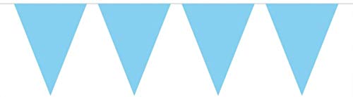 Folat - Línea De Banderas De Color Para Fiesta Decoración - 10 metros - Azul Claro