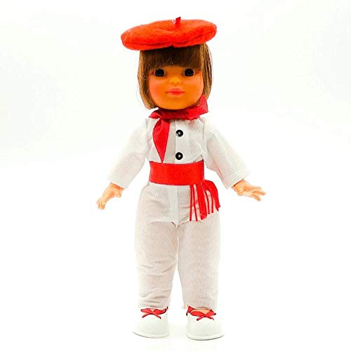 Folk Artesanía Muñeco Regional colección de 25 cm con Vestido típico Vasco San Fermines Pamplona España.