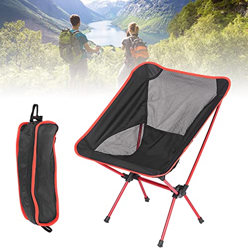 GOEI Silla Portátil, Silla para Acampar Al Aire Libre Estructura de Aluminio Secado Rápido Fácil Almacenamiento con Bolsa de Almacenamiento para Barbacoa para Pescar para Acampar(Gran Rojo)