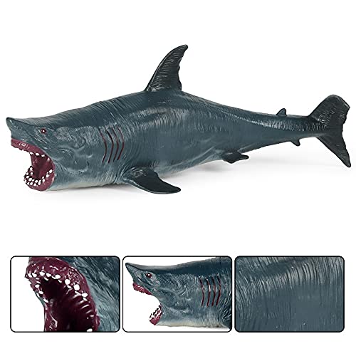 Gran tiburón juguetes megalodon, plástico surtido océano animal tiburón figurilla realista mar criatura cognitivo juguete tiburón figura for el regalo de la colección, juguete de baño, topper de la to