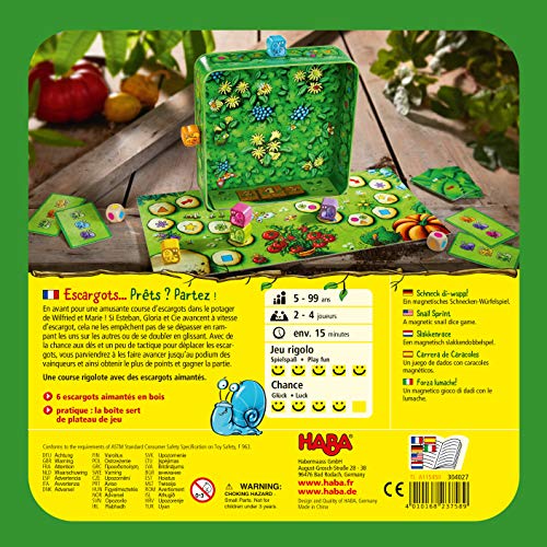 HABA- Escargots. Lista para Hacer Carreras de 5 años y más, 304027, Multicolor