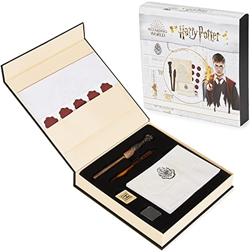 Harry Potter Set de Escritura, Papeleria Bonita con Cuaderno Sellos Sobres Papel Boligrafo Magico Pegatinas, Merchandising Oficial Regalos Para Niños Adolescentes Adultos