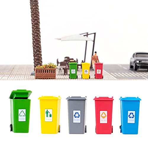 Hellery 5 Piezas de 5 Colores para Niños Pequeños, Camión de Lucha, Contenedor de Basura, Portavasos de Lápiz de Juguete - 1:150
