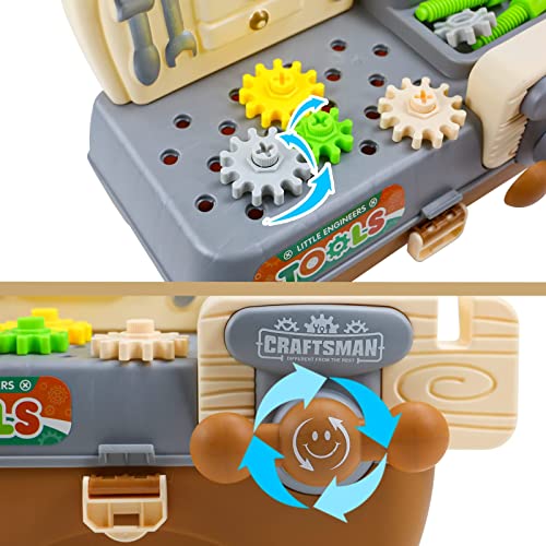 Herramientas Juguete Niños 3 Años 2 EN 1 Banco de Construcciones para Niños Maletin Caja DIY Manualidades Juego Educativos Juguetes Niños 3 4 5 6 Años