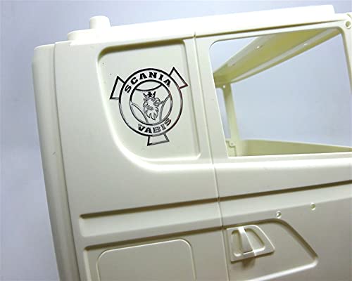HONG YI-HAT R/C Camión Ventana Lateral Metal Vabis Logo Calcomanías Pegatinas para Tamiya 1/14 Scale RC Actros Scania R620 56323 R470 Trailer Piezas de Repuesto (Color : Sticker)