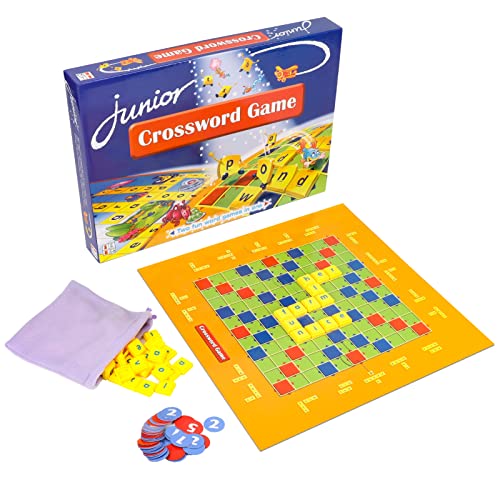 HORLIMER Scrabble Junior Original, Juego de Mesa Familiar de Palabras y Letras, Juguete de Sociedad para Niños Más de 3 Años, Versión Inglés