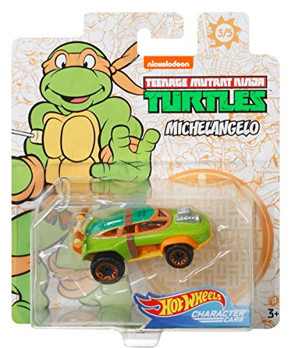 Hot Wheels Character Cars GJJ05 Teenage Mutant Ninja Turtles Michelangelo 3/5