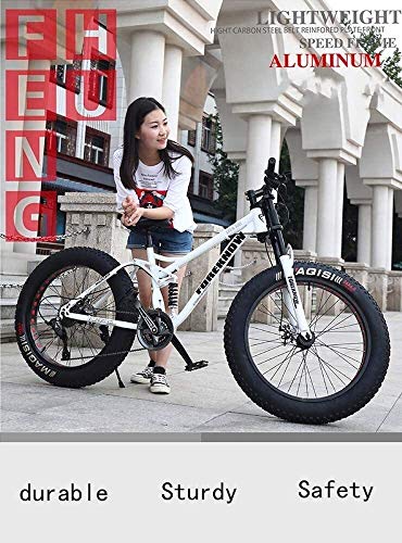 HQQ Bicicleta de montaña, Bicicleta de 26 Pulgadas 7/21/24/27 Velocidad, Variable Hombres Mujeres Estudiantes de la Bici Velocidad, Fat Tire Bicicletas de montaña for Hombre
