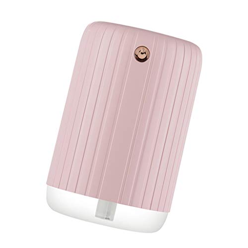 Humidificador/Difusor Pequeño de Niebla Fría y Aceite Esencial para Espacio Compacto con Luces Coloridas LED 8*8*12cm - Rosado, 80x80x120mm