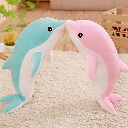 JAWSEU Delfín de Peluche de Juguete de Felpa, Lindo Suave Felpa Rellenó el Animal de Mar Juguetes for Niños Decoración del Dormitorio, Regalos de Cumpleaños, Gris 50CM