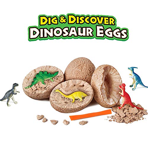 JoaSinc Huevos de Dinosaurio para niños, Kit de excavación de Huevos de Dinosaurio, 12 Huevos únicos de Dinosaurios, Juguetes educativos para Aprender Huevos de Dino, Regalos de para niños y niñas