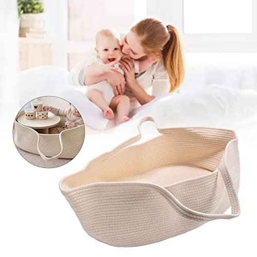 Jopwkuin Regalos para Bebés para Niños Recién Nacidos Canasta, Canastas para Bebés para Recién Nacidos Material Seguro para el Hogar para Exteriores(Blanquecino)