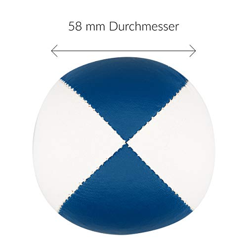 Juego de 3 Pelotas de Malabares Diabolo Premium Soft de Dos Tonos - 58mm Ø ✓ Pelota de Malabares con Relleno ✓ Repelente al Agua ✓ I Juego de Malabares para niños y Adolescentes