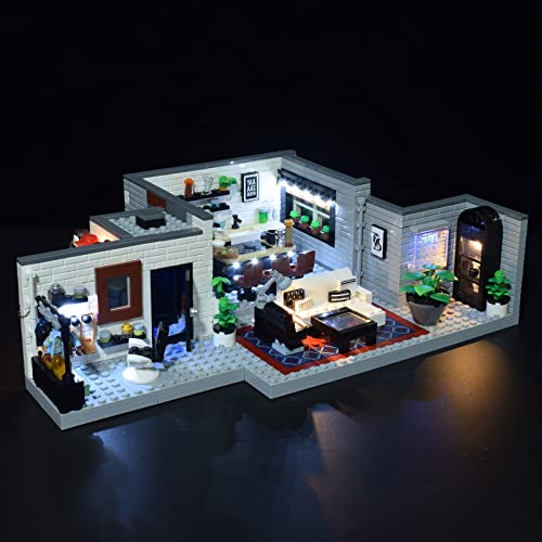 Juego de construcción de ingeniería para el hogar, arquitectura de casa con LED Litch, Queer Eye – Fantástico juego de construcción de 5 piezas compatible con Lego 10291 clásico con caja de pilas