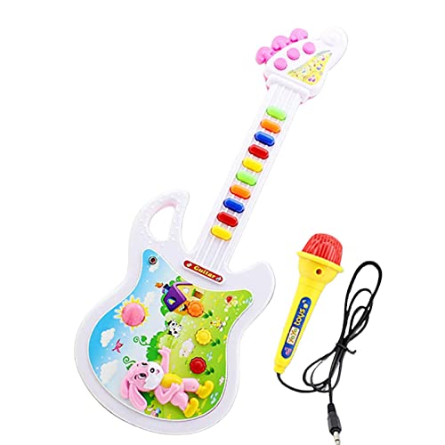 Juego de guitarra eléctrica, juego de juguetes con micrófono, micrófono de karaoke para niños, juego musical de guitarra, juego educativo de instrumentos musicales para principiantes para todos
