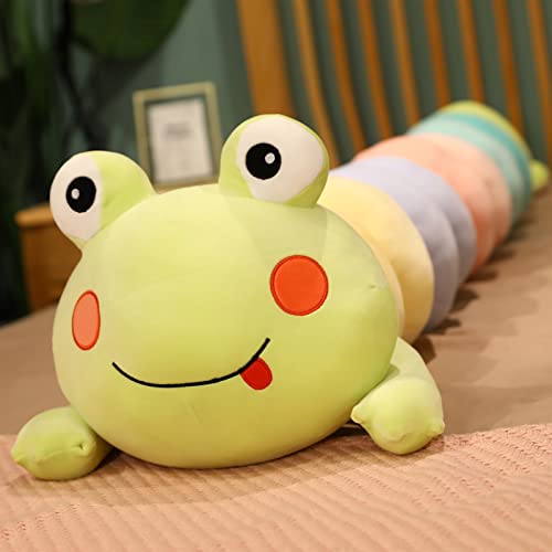 JunziWing Encantadores Juguetes De Peluche De Rana, Muñecos De Animales con Vuelta De Oruga, Almohada Larga De Dibujos Animados, para Niños Y Niñas, Regalos De 85 Cm