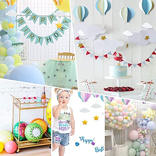 Kaimeilai 6 guirnaldas de papel con forma de globo aerostático en 3D con forma de estrella de nubes, adhesivos de pared para decoración de fiestas, baby shower, habitación infantil (6 colores)