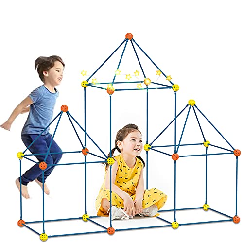 Kids Fort Building Kit Piezas-creative Fort Toy Para Niños Y Niñas De 3,4, 5,6,7 Años De Edad-Juguetes De Aprendizaje Diy Construcción De Castillos Túneles Tienda De Campaña Rocket Tower Interior 85ps