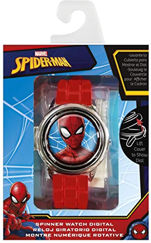 Kids Licensing |Reloj Digital para Niños | Reloj Spiderman |Diseño Personajes Marvel |Reloj Infantil con Tapa Protectora | Reloj de Pulsera Infantil Ajustable | Reloj de Aprendizaje | Licencia Oficial