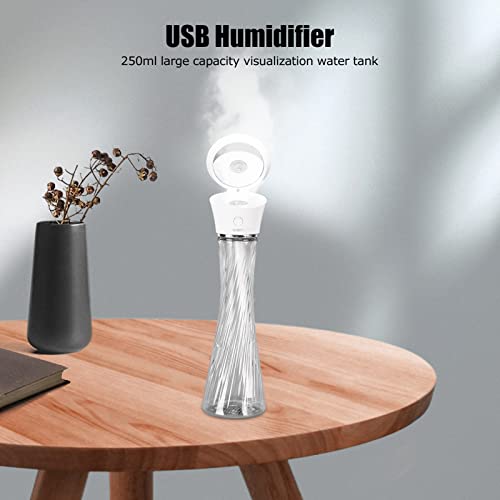 Les-Theresa Humidificador, Mini humidificador de 250 ml Humidificador de Coche Humidificador de Carga USB portátil inalámbrico con luz LED Colorida para Dormitorio de bebé, Oficina, Coche, Plantas