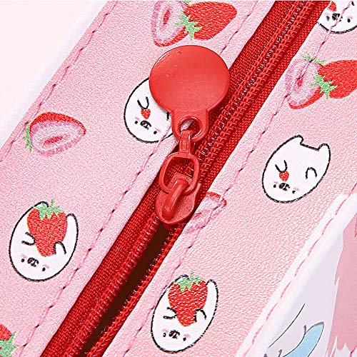 Lindo Creativo Leche Cartón Estuches Impermeable PU Gran Capacidad Cosméticos Bolsa Oficina Escuela Suministros con Cremallera Amarillo/Azul/Rosa Color al Azar 1 Pc