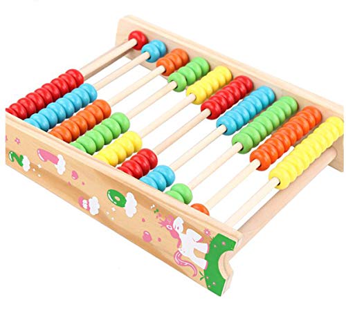 Liuer Ábaco Infantil de Madera Montessori Juguetes Educativos Abaco Granos Coloridos Matematicas Habilidades Juguete Educativo para Niños y Niñas 2 3 4 Años
