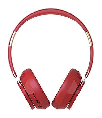 LIXBD Auriculares inalámbricos plegables para videojuegos inalámbricos para computadora de escritorio y deportes de correr (color rojo)