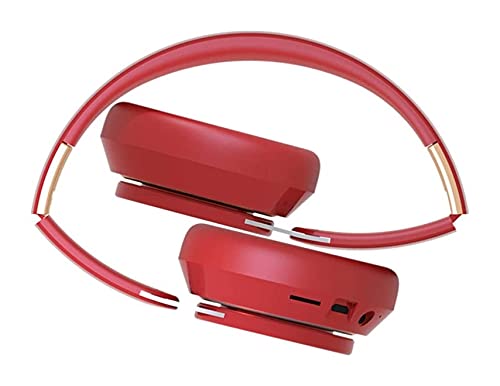 LIXBD Auriculares inalámbricos plegables para videojuegos inalámbricos para computadora de escritorio y deportes de correr (color rojo)