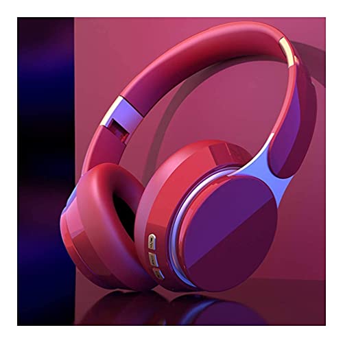 LIXBD Auriculares inalámbricos plegables para videojuegos inalámbricos para computadora de escritorio y deportes de correr (color rojo)