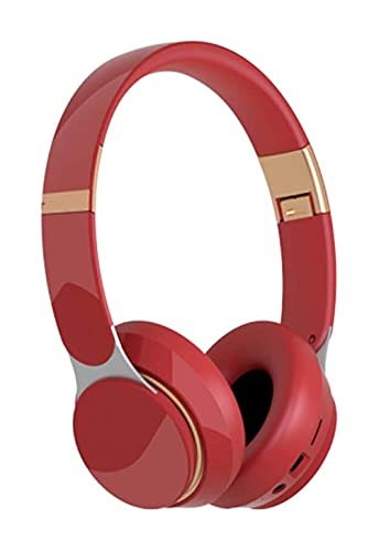 LIXBD Auriculares inalámbricos plegables para videojuegos inalámbricos para computadora de escritorio y deportes de correr (color rojo)