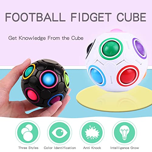 Mágica Arco Iris Gyroscope Ball –Pelota Antiestres -Stress Ball Fidget Toy - Juguetes Sensoriales para Anti Estrés - Regalos para Niños y Adultos (Blanco + negro)