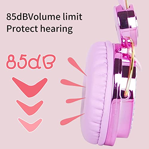 MagiDeal 2X Cute Glitter Bear Kids Límite de Volumen de Auriculares para Niñas Niños