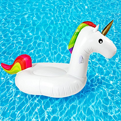 Matelas gonflable licorne XXL, Vinyle, Weiß, XL (200x140cm)