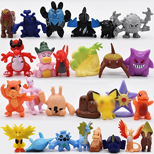 Miotlsy Figuras,Mini Figuras de plástico tamaño pequeño Regalo,La Figura de Incluye a, Charmander, Squirtle, niños(72 Piezas)