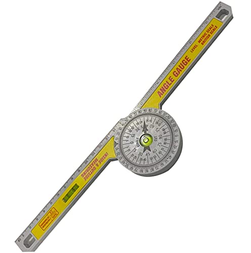 MMADD Herramienta de Protractor, Tractor de Sierra de inglete, Escala de buscador de ángulo a Prueba de óxido, Protractor 360 °, diseño Ajustable y Plegable, para Fontanero de Carpintero
