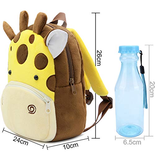 Mochila para niños ZSWQ-Mochila de Dibujos Animados para Animales Infantil Linda Mochilas para Guardería Animales 3D Suave Mochila de Felpa para Bebe(Jirafa)