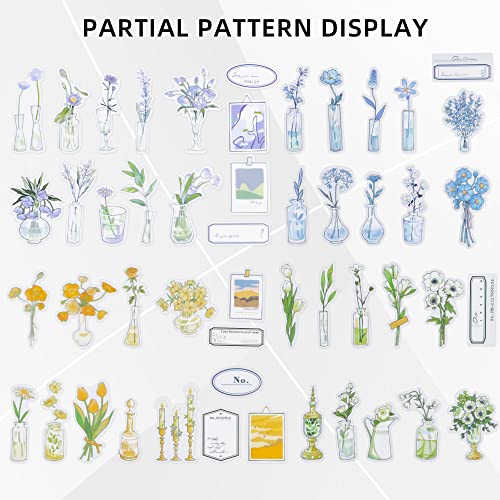 molshine 160Pcs PET Transparente Pegatinas Flores de Colores Plantas Calcomanías para Bullet Journal, Bricolaje, Planificador, Tarjetas, Manualidades, Álbumes de Recortes, Calendarios, Álbum