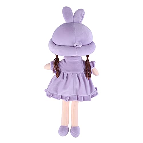 Muñeca de toalla para bebé de juguete, juguete de peluche, juguete para 1 edad con cuento de hadas, princesa, muñeco de peluche para bebé, Navidad, cumpleaños, bautizo, color morado