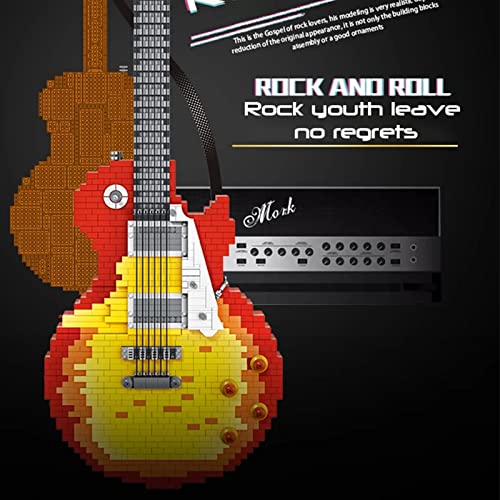 N/A Kit de Bloques de Construcción de Modelo de Guitarra de Rock, Juguetes de ladrillo para Instrumentos Musicales de DIY para Amante de la Música o Aficionado en tu Vida (2502 Piezas)