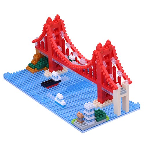 nanoblock NBH de 116 – Mini bloques 3d Puzzle – Puente Golden Gate , color/modelo surtido