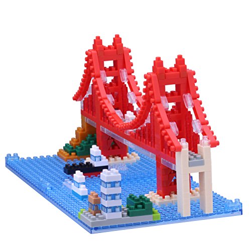 nanoblock NBH de 116 – Mini bloques 3d Puzzle – Puente Golden Gate , color/modelo surtido