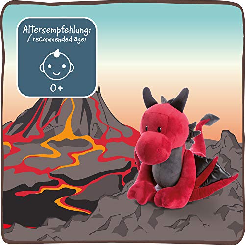 NICI- Peluche de pie dragón Eldor 45cm, Color Rojo, 45 cm (46716)