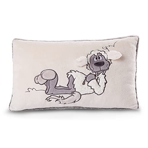 NICI Ulvy el cojín de lobo – Suaves cojines de juguete de peluche – Cojín esponjoso de pájaro para niñas, niños y bebés, almohada de juguete suave rectangular, 43 x 25 cm