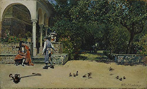 Nueva pintura por números para adultos niños - Raimundo De Madrazo El Pabellón de Carlos V en Los Jardines del Alcázar de Sevilla - DIY Pintura Digital por Números Kits Sobre Lienzo