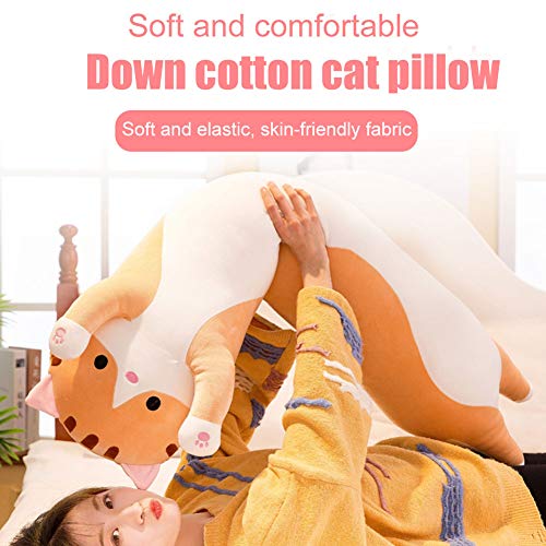 Ohyoulive Cute Plush Cat Doll Soft Stuffed Kitten Pillow Doll Toy Gift for Kids Girlfriend Creative New Long Cat Plush Toy Pillow Cute Doll Ragdoll Gift Sofa Supplies Soft and Good Breathability